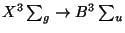 $X^{3}\sum _{g}\rightarrow B^{3}\sum _{u}$
