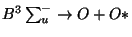 $B^{3}\sum _{u}^{-}\rightarrow O+O*$