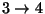 $3\rightarrow 4$