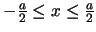 $-\frac{a}{2}
\le x \le \frac{a}{2}$
