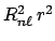 $R_{n \ell}^2\, r^2$