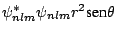 $\psi_{nlm}^*\psi_{nlm} r^2 \mbox{sen}\theta$
