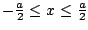 $- \frac{a}{2} \le x \le \frac{a}{2} $