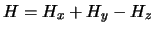 $ H= H_x + H_y - H_z$