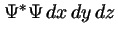 $\Psi^{*}\Psi\,dx\,dy\,dz$