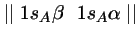 $\mid\mid 1s_A \beta \,\,\,\, 1s_A \alpha \mid\mid$