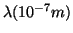 $\lambda (10^{-7} m )$
