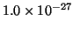 $1.0 \times 10^{-27}$