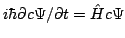 $i \hbar \partial c\Psi / \partial t = \hat{H} c\Psi$