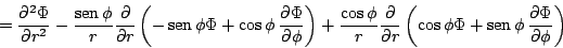 \begin{displaymath}
=
\frac{\partial^2 \Phi}{\partial r^2}
-\frac{\mathop{\rm se...
...limits \phi \,
\frac{\partial \Phi}{\partial \phi}
\right)
\end{displaymath}