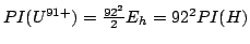 $PI(U^{91+}) = \frac{92^2}{2} E_h= 92^2 PI(H)$