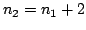 $n_2=n_1+2$