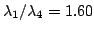 $\lambda_1/\lambda_4 = 1.60$