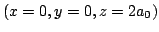 $(x=0,y=0,z=2a_0)$