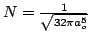 $N = \frac{1}{\sqrt{32 \pi a_o^5}}$