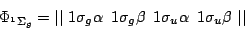 \begin{displaymath}
\Phi_{^1\Sigma_g} =
\vert\vert \,\,
1\sigma_g \alpha \,\,\,...
...\,\,\,
1\sigma_u \alpha \,\,\, 1\sigma_u \beta \,\,
\vert\vert
\end{displaymath}