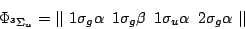 \begin{displaymath}
\Phi_{^3\Sigma_u} =
\vert\vert \,\,
1\sigma_g \alpha \,\,\, ...
...,\,\,
1\sigma_u \alpha \,\,\, 2\sigma_g \alpha \,\,
\vert\vert
\end{displaymath}