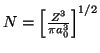 $N= \left[\frac{Z^3}{\pi
a_0^3}\right]^{1/2}$