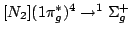 $ [N_2] (1\pi_g^*)^4 \rightarrow ^1\Sigma_g^+ $