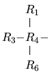 $ \tbranch{R_1}{S}{R_3 -}{R_4 -}{S}{R_6}{1} $