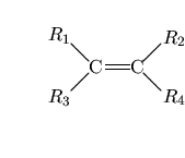 $\xi=500 \yi=500
\ethene{$R_1$}{$R_2$}{$R_3$}{$R_4$} $