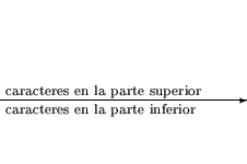 \begin{displaymath}\cto{caracteres en la parte superior}
{caracteres en la parte inferior}{26} \end{displaymath}